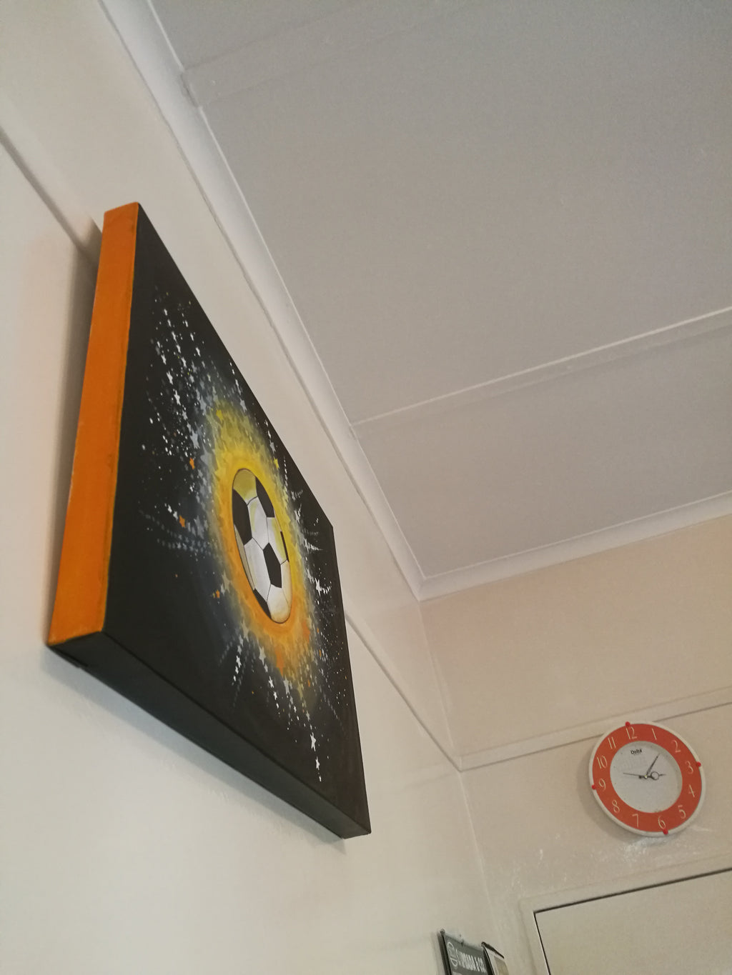 Handpainted Soccer Galaxy Canvas