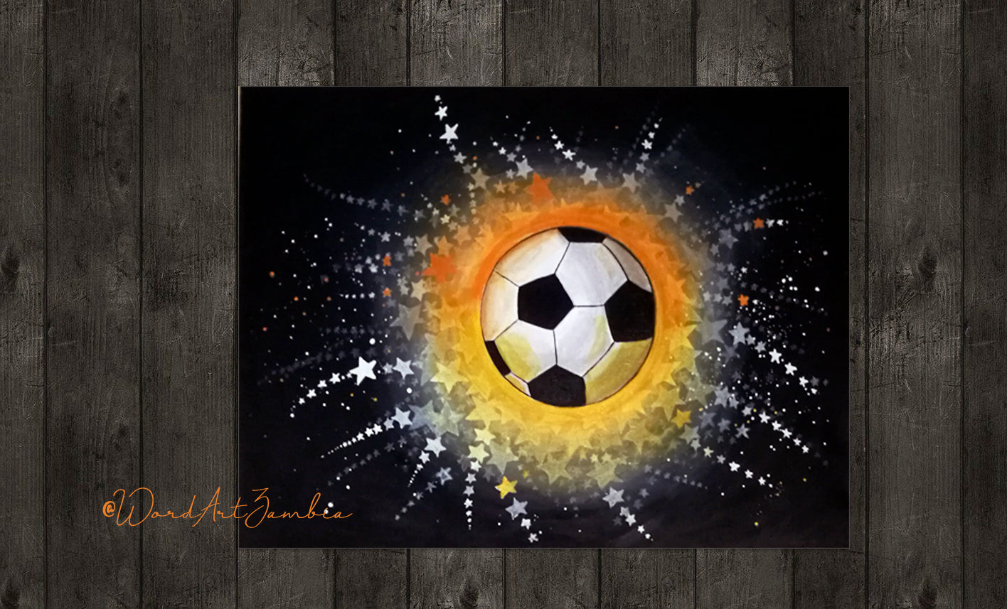 Handpainted Soccer Galaxy Canvas