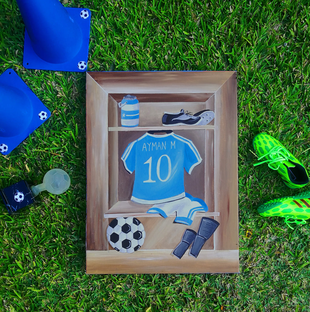 Personalized Soccer Locker Canvas - Large - Custom Name & Team Colors